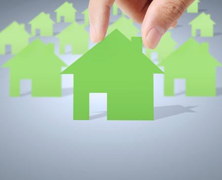 house of paper in hand businessmen の写真素材