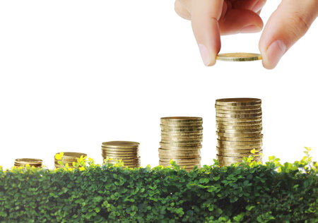 Hand put coin to money ,Business idea 