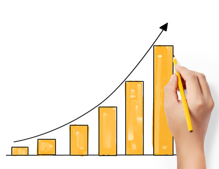 Business man drawing a graph の写真素材