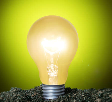 ideas, energy saving light bulb の写真素材