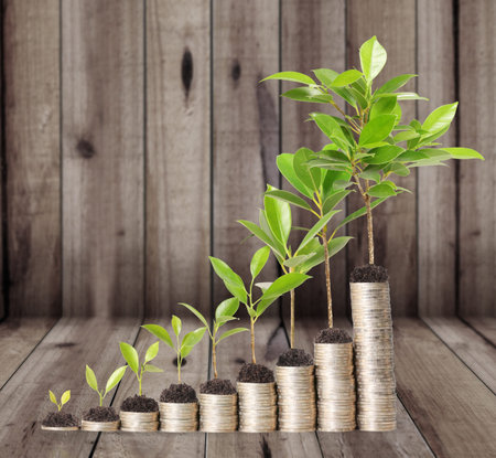 plant on gold coins and the graph them