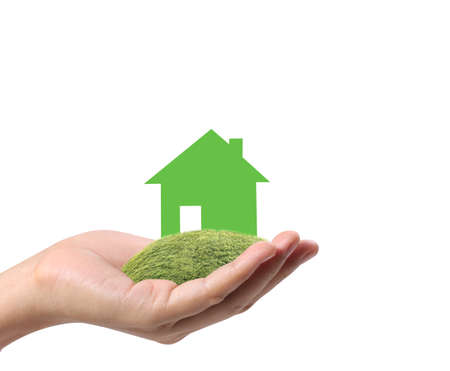 house of paper in hand businessmen の写真素材