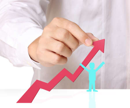 Graph in the hand, businessmen の写真素材