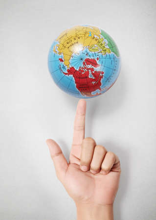 earth in human the hand の写真素材