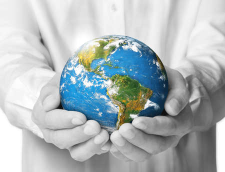 earth social in human the hand の写真素材