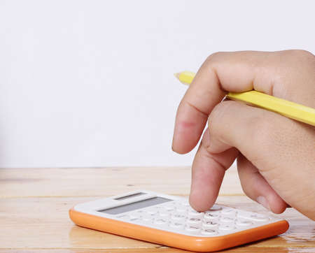 Accounting concept Hands and the calculatorの写真素材