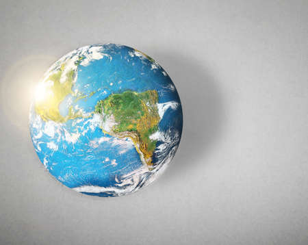 social network and globe on gray background の写真素材