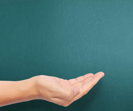 Open palm hand gesture of male hand の写真素材