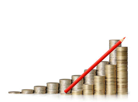 gold the coins and graph themの写真素材