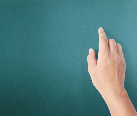 male hand touching virtual screenの写真素材