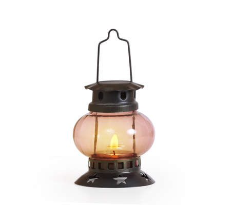 burning kerosene lamp, concept lighting の写真素材