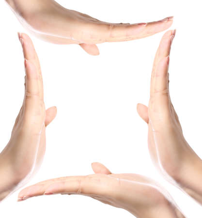 Open palm a hand gesture の写真素材