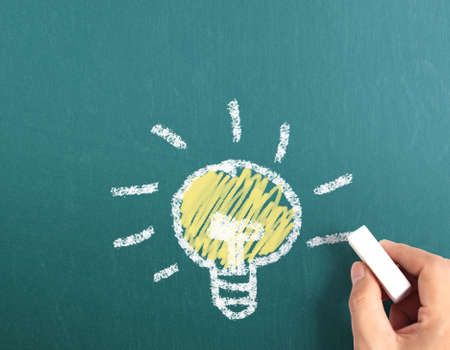 drawing idea the light bulb の写真素材