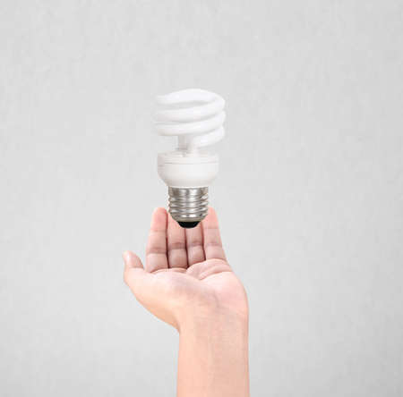 Ideas light bulb in the hand の写真素材