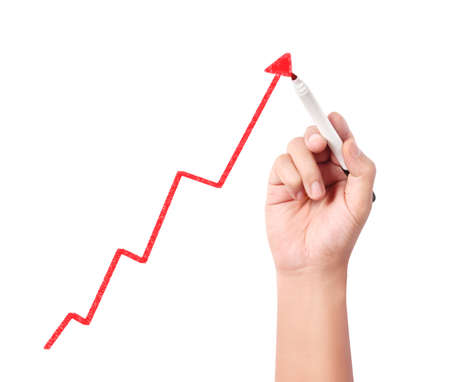 Business man drawing a graph の写真素材