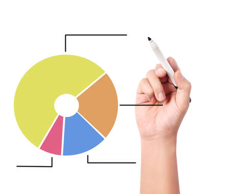 Business man drawing a graph の写真素材
