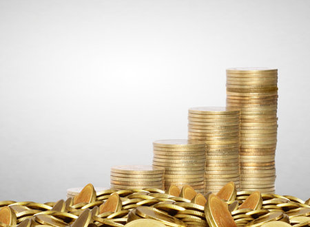 gold the coins and the graph them 
