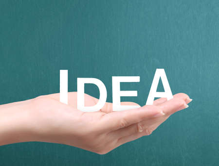 thae word in a hand isolatedの写真素材