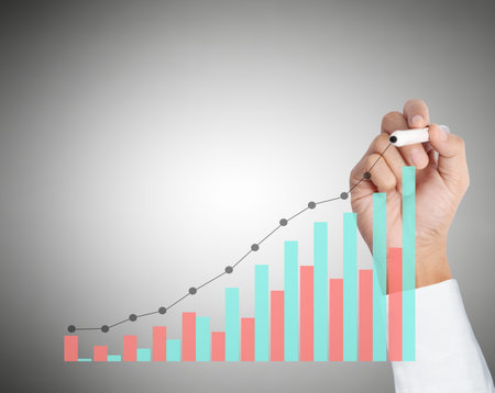 hand drawing a chart showの写真素材