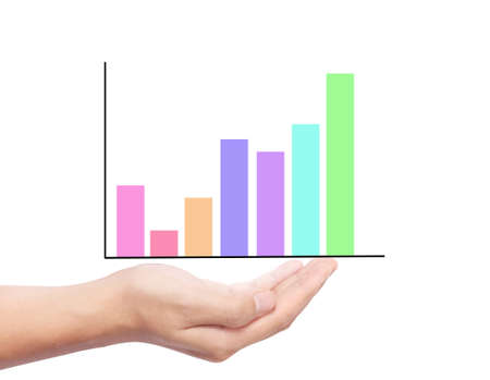 Graph in the hand, businessmenの写真素材