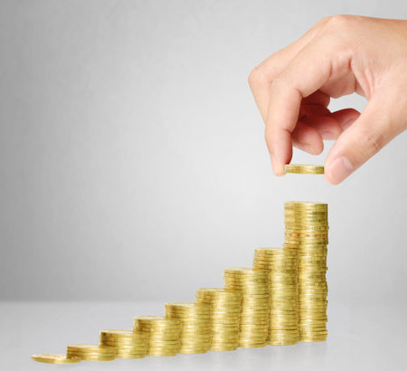 Hand put coin to money ,Business idea