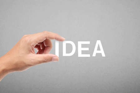 thae word in a hand isolatedの写真素材