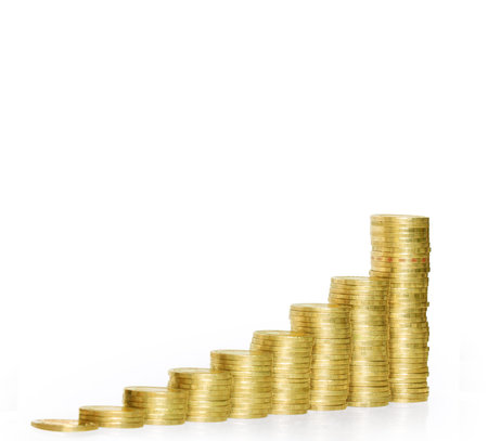 Coins graph stock market