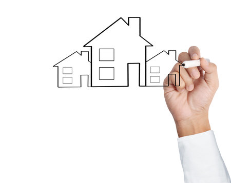 drawing a growing real estate chart.の写真素材