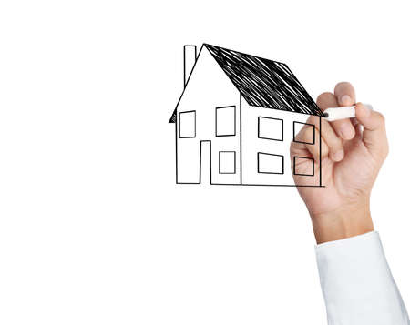 drawing a growing real estate chart.の写真素材