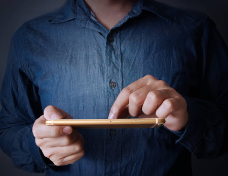 Modern smartphone in hand,  include high resolution touchscreens