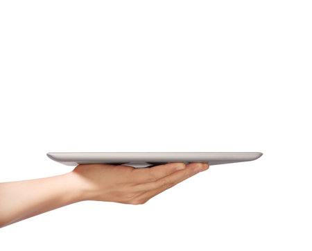 Man shows tablet modern technology as conceptの写真素材