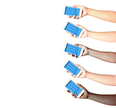 Modern mobile phone in the hand