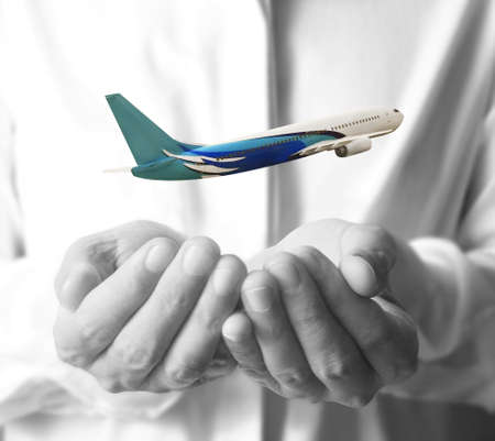 airline business, air transport services for travelingの写真素材