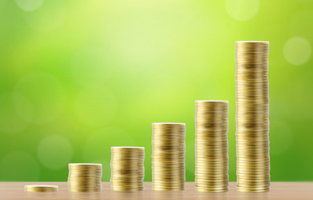 Investment concept, Coins graph stock marketの写真素材