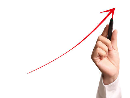 hand drawing a chart showの写真素材