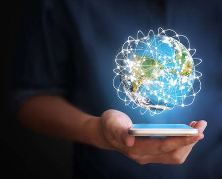 Touch screen smartphone in hand Touch screen smartphone in hand