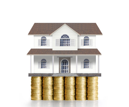 home model on a coins ,Loan conceptの写真素材