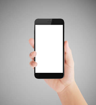 Touch screen smartphone in handの写真素材