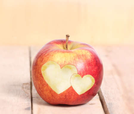 Heart Shape love and Appleの写真素材