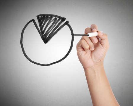 hand drawing a chart showの写真素材