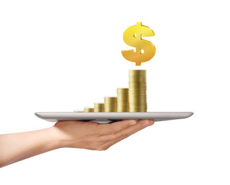 shows tablet modern technology as conceptの写真素材