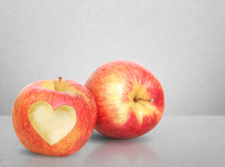 Heart Shape love and Appleの写真素材