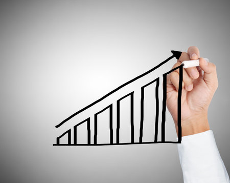 hand drawing a chart showの写真素材