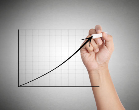 hand drawing a chart showの写真素材