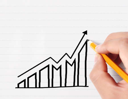 hand drawing a chart showの写真素材