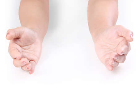 Open palm hand gesture of a handの写真素材