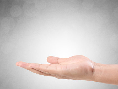 Open palm hand gesture of a hand