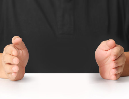 Open palm hand gesture of a hand