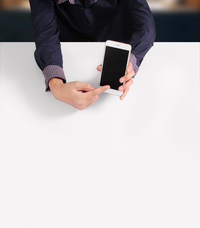 Touch screen smartphone in a hand