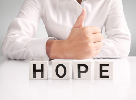 concept word forming a box in handの写真素材